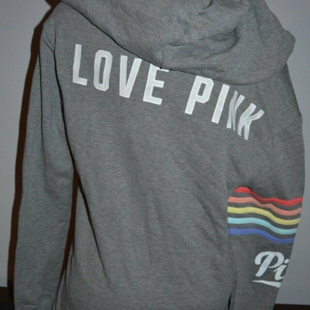 Victoria's Secret PINK Gray Side Slit Hoodie S NEW